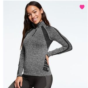 New VS PINK Seamless Quarter Zip Pullover Size L